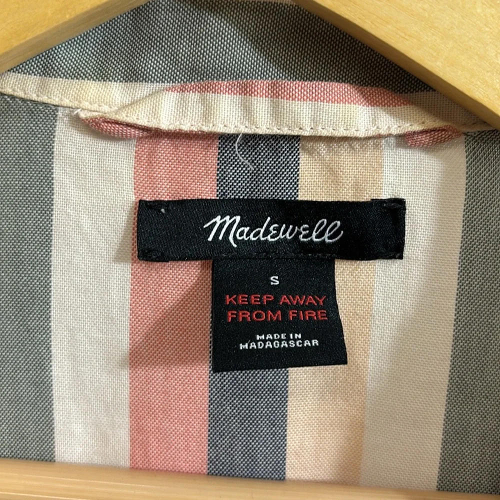 Madewell • Striped Pink Yellow Ivory Striped Pajama Top - Picture 5 of 8